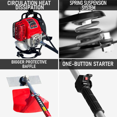Multi Function Gasoline Brush Cutter 0.75KW 4 Stroke Backpack Grass Cutter
