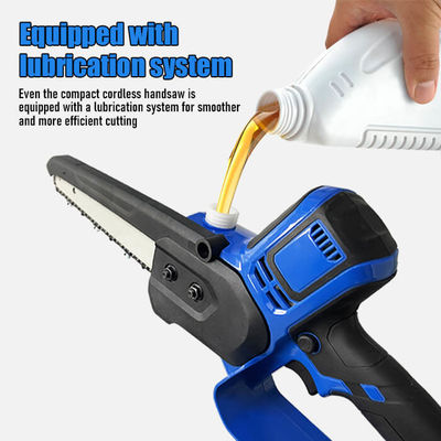Cordless CE Handheld Mini Chainsaw 4000mah Battery Powered 8 Inch For Tree Cutting