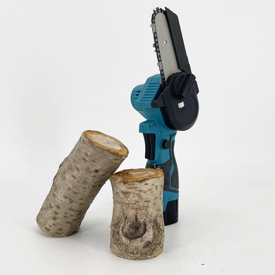 2 Batteries 4'' Mini Cordless Chainsaw Electric One-Hand Saw Wood Cutter