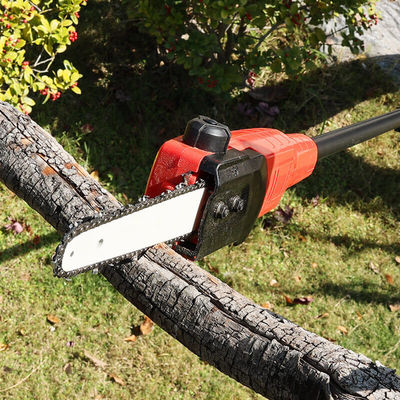Red Lithium-Powered Telescopic Pole Chainsaw Adjustable From 180cm To 300cm