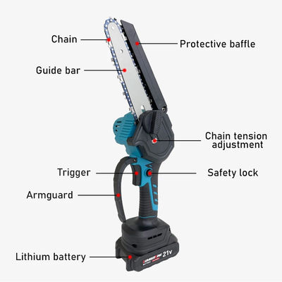 OEM 21V 550W Electric Chain Saw Cordless Mini Chainsaws For Garden