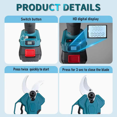 40mm Tree Branch Lithium Electric Cordless Pruner Shears Battery Powered