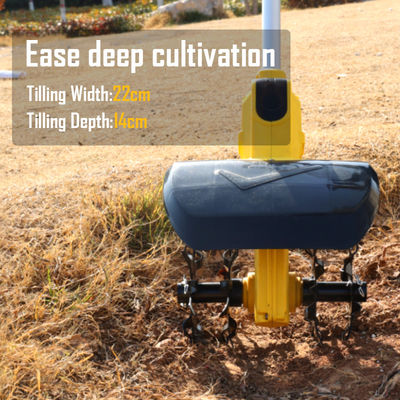21v Cordless Tiller Cultivator, 300 RMP Tiller Has Battery Capacity Display