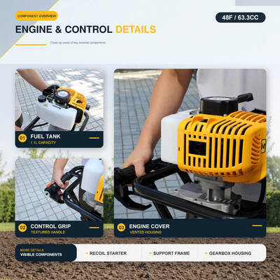 Gasoline Earth Auger Post Hole Digger for Farm Garden Tree Planting