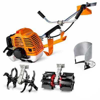 4-in-1 Multifunctional 43CC Gasoline Brush Cutter 1.25 KW Petrol Brush Cutter for Farm Lawn Garden Cultivation and Harvesting