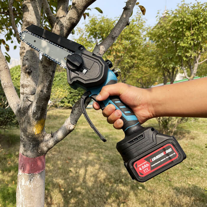 Battery Powered Mini Electric Chainsaw 6in Cordless Wood Cutter Portable Small 21V