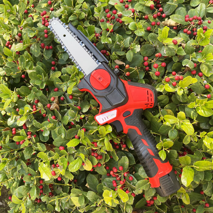 Electric Handheld Battery Mini Chainsaw 6 Inches Cordless Power Chain Saws Wood