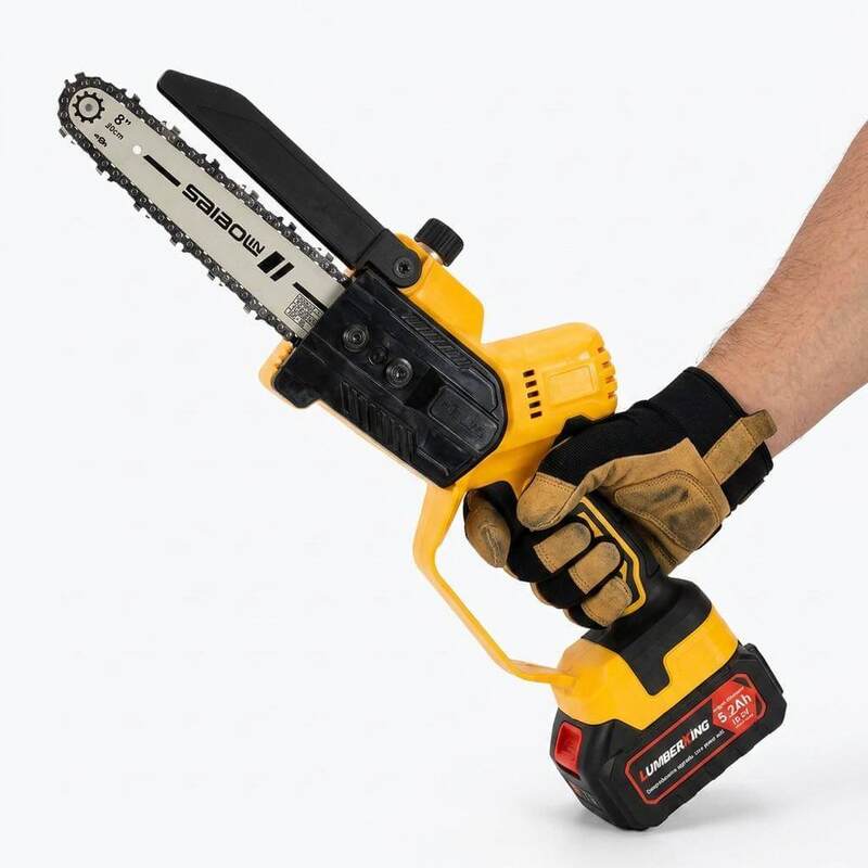 21V Brushless 8-Inch Cordless Mini Chainsaw (500W, 11m/s), 1.31kg Lightweight Handheld Electric Pruning Saw Compatible with Makita 18V/21V Battery