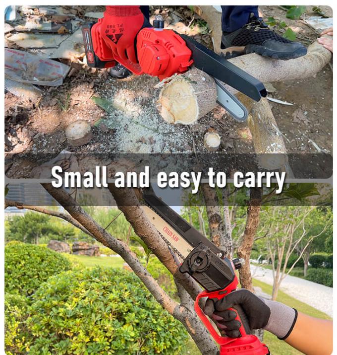 Lithium Battery Powered DIY Cordless Mini Electric Chainsaw 8 Inch With ...