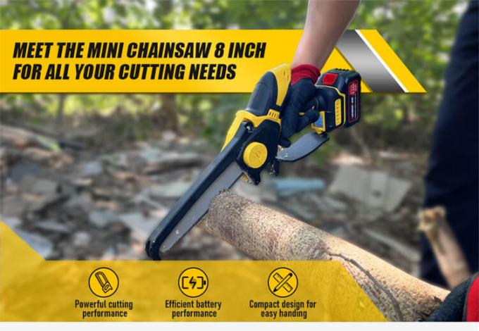 8 Inch Brushless Lithium Electric Battery Chain Saw Portable 21V ...